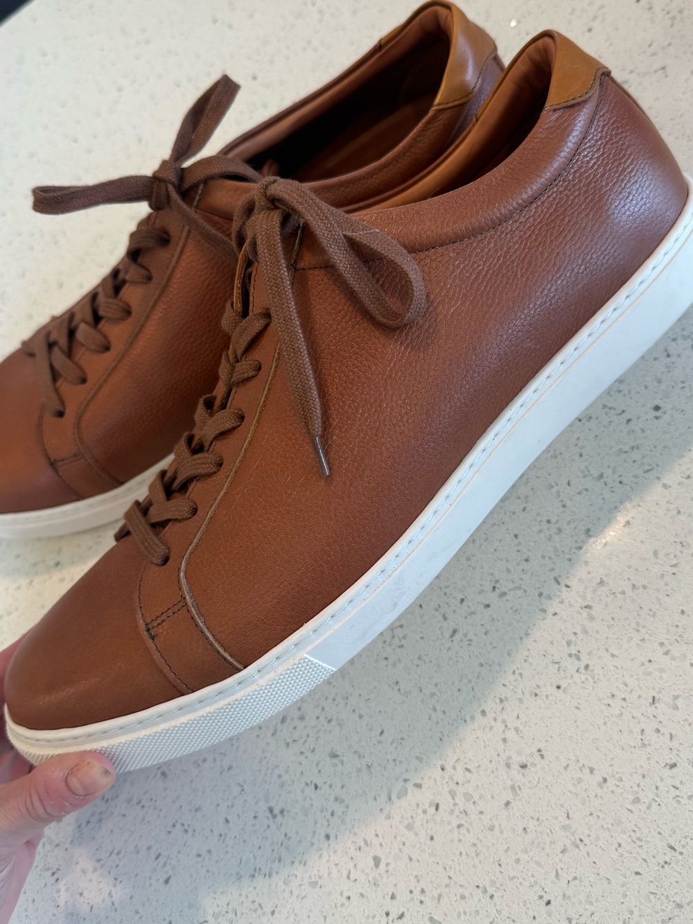 Allen Edmonds Courtside Brown Leather Sneakers Men’s 13 3E Extra Wide